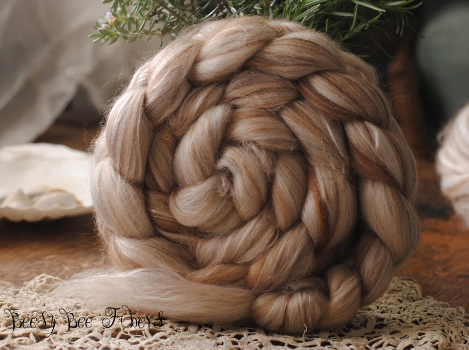 18.5 mic. Merino Alpaca Camel Mulberry Silk Combed Top 4 oz - Image 4 of 4