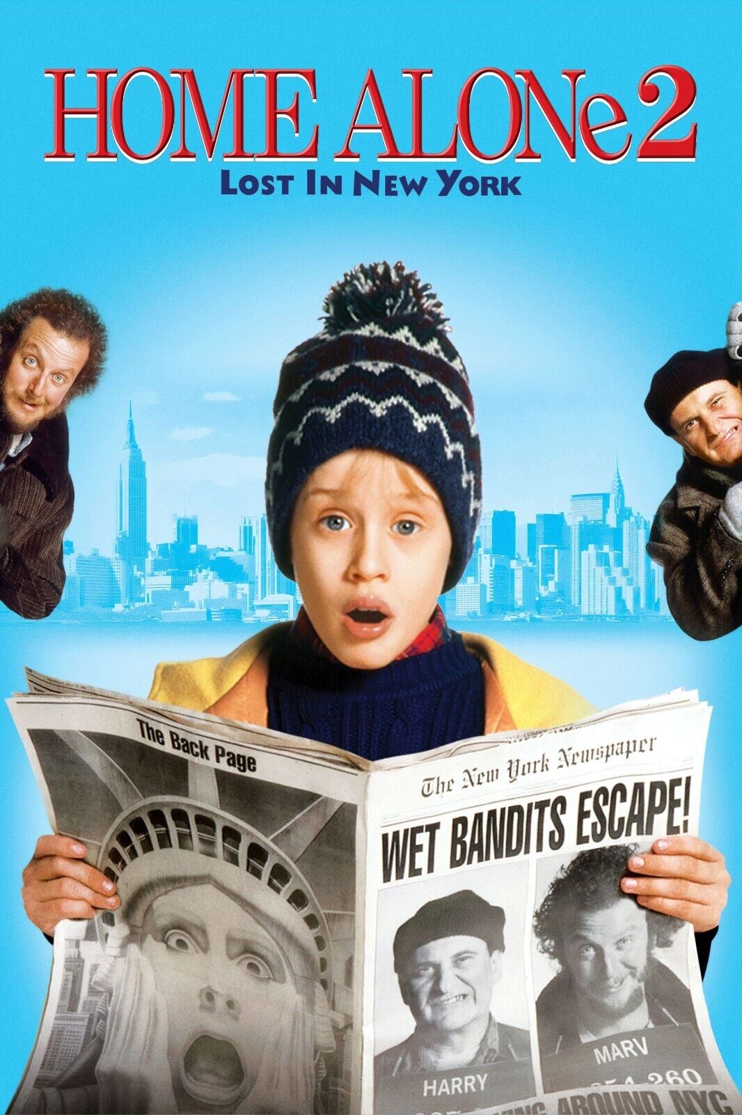 1992 Home Alone 2 Movie Poster 11X17 Kevin Macaulay Culkin Wet Bandits  🗽🎄🍿