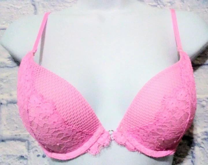 Victoria's Secret Push-up Bra Size 32D Pink VERY SEXY Lingerie