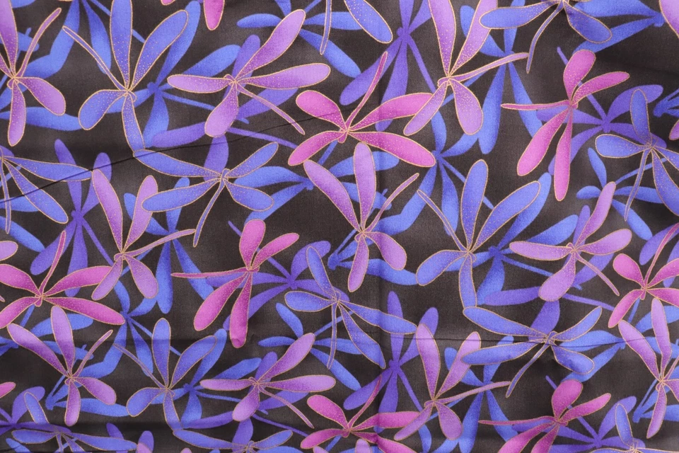 64" x 44" MAGI-01 by Kona Bay Fabric Magical Flight Dragonflies Purple Blue - Image 3 of 4