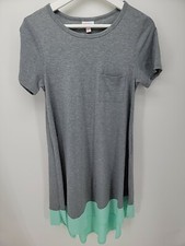 Lularoe Plain Gray Mint Bottom Shirt Dress Size XS