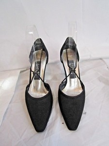 black pointed strappy heels