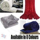 Luxury Faux Fur Sofa Bed Mink Throw Warm Fleece Blanket Single Double King Size.
