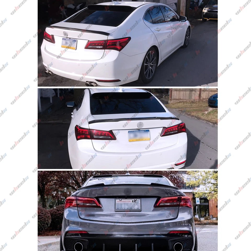 For 2015-2020 Acura TLX V-Style Sedan Gloss Black Rear Trunk Lid Spoiler Wing US - Image 4 of 4