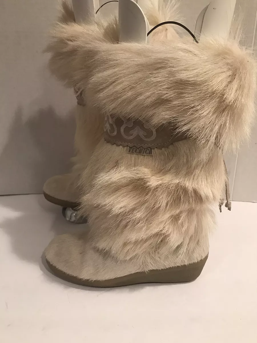 White fur cheap booties