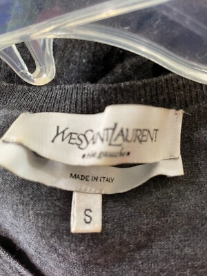YVES Saint Laurent Sweater Gray with YSL Logo in Front- S | eBay