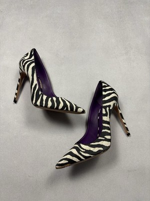 Dsquared2 Zebra Print Pointed Toe Stiletto Heels Pumps EU38 Italy