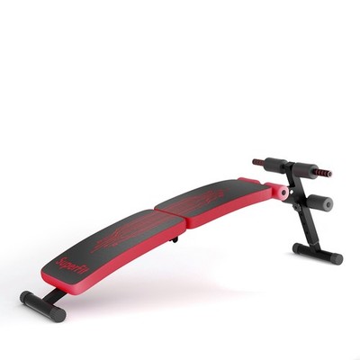 Foldable Weight Bench Adjustable Sit-up Board Curved Decline Bench Home Gym Red