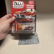 Auto World 1969 Pontiac Firebird Trans Am, Red, 1:64 Card Shows Wear