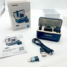 Wireless Lavalier Microphone for iPhone iPad Android With Charging Case 80h B...