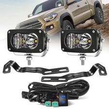 Tacoma LED Ditch Light Kit, 3 Inch 50W LED Pods with Hood Mount Brackets & Wi...