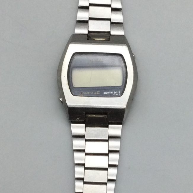 Vintage Seiko LC Digital Watch Mens 0439-4009 Day Date 35mm BROKEN