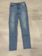 Old Navy Hi-rise Rockstar Jeggings 360  Stretch Girls 12 Light Wash Distressed