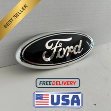 Logo 7 Emblem Black Oval Chrome Edge Badge For Ford Grille Or Tailgate. New Logo 7 Emblem Black Oval Chrome Edge Badge For Ford Grille Or Tailgate. New