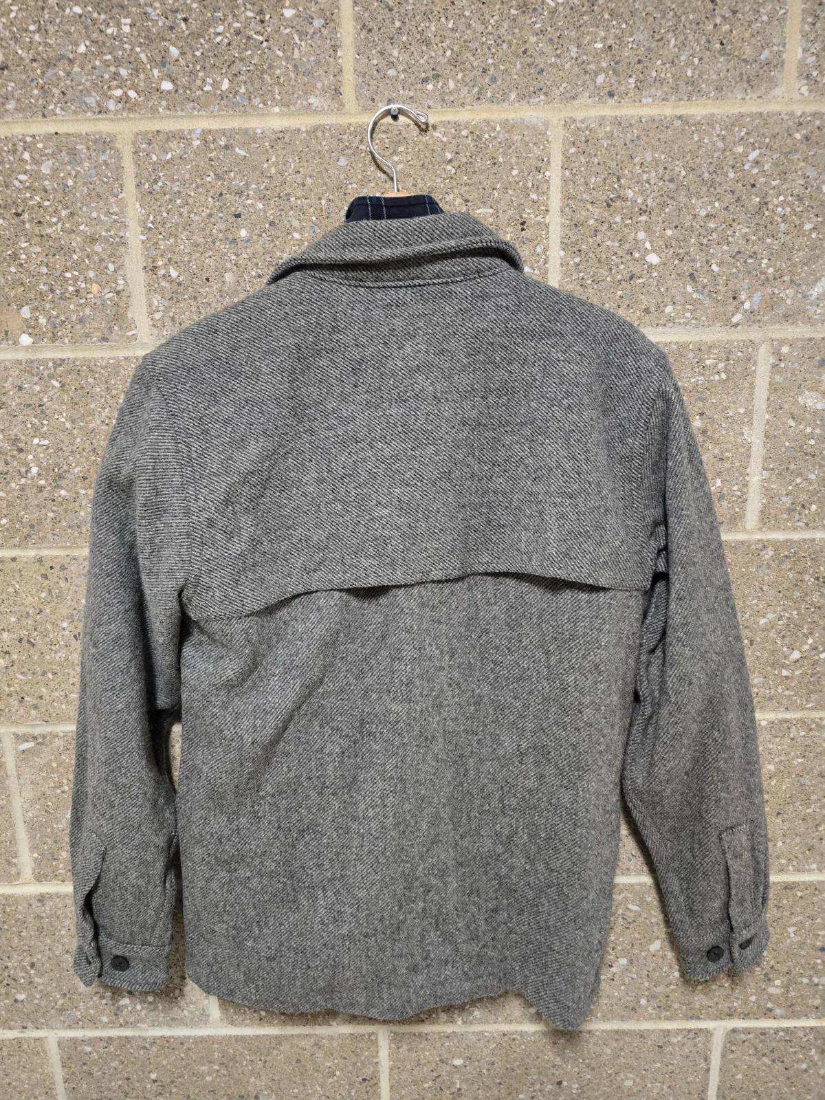 Woolrich Wool Double Cape Stag Shirt Jacket Mens M Grey Cruiser Mackinaw Coat image 2