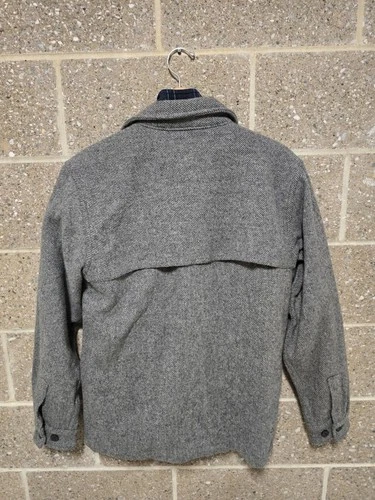 Woolrich Wool Double Cape Stag Shirt Jacket Mens M Grey Cruiser Mackinaw Coat image 2