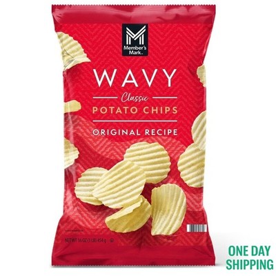Member s Mark Wavy Potato Chips 16oz Classic Crunchy Snack Chips