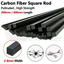 200/400mm Pultruded Carbon Fiber Solid Rod Square Bar 2-8mm for RC Airplane DIY