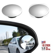 2 PCS Car Blind Spot Mirror HD Glass Convex 360 Rotating Wide Angle Side Round