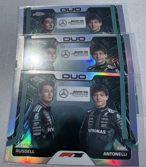 2025 Topps Chrome F1 Kimi Antonelli George Russell Mercedes Team Duo Refractor