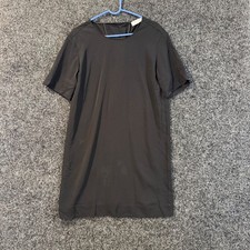 Everlane Black Short Sleeve Shift Dress Full Zip Back Size 6