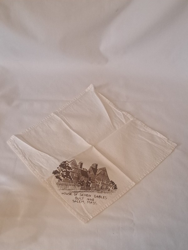 Vintage House Of Seven Gables Salem Massachusetts  Handkerchief