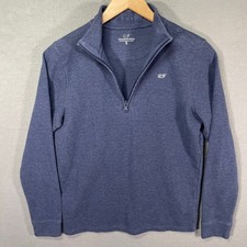Vineyard Vines 1/4 Zip Pullover Boys XL Blue Performance Striped Mock Neck