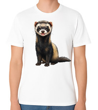 Ferret Cute Animal Illustration T-Shirt Exotic Pet Lover Gift Unisex Tee