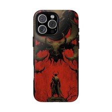For iPhone / Galaxy / Pixel   Epic Demon Battle Crimson Skull Phone Case