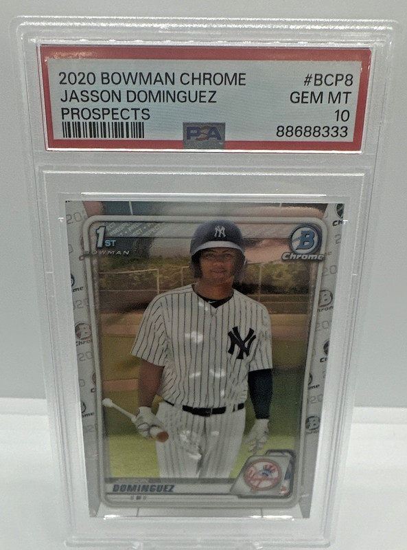 Topps 2020 Bowman Chrome Jasson Dominguez Yankees #BCP-8 RC PSA 10