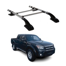 Dachreling & Dachträger Satz für Ford Ranger Double Cab 2 2007-2012 Alu Grau 4x