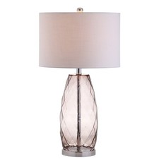 JONATHAN Y 26.5" Smoked Gray Glass Table Lamp, LED, JYL4009A