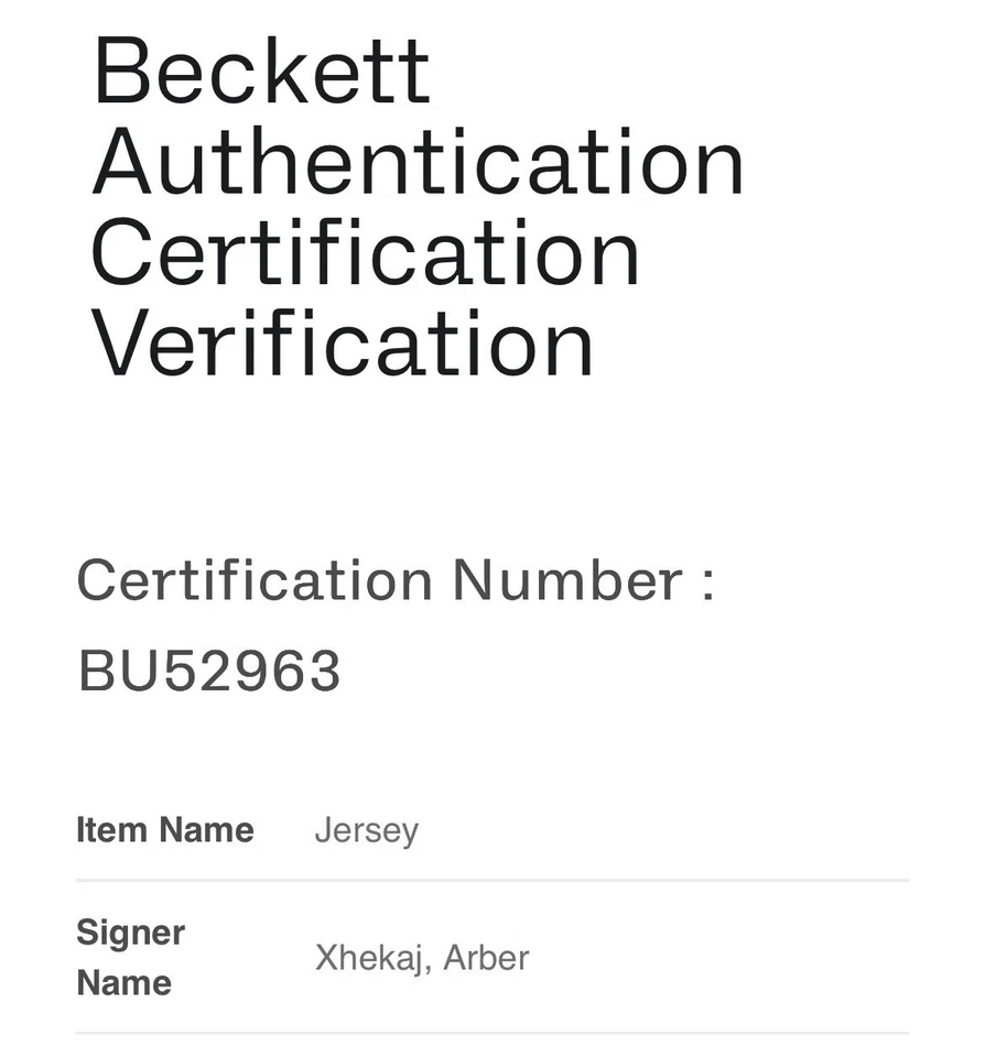 Arber Xhekaj Signed Montreal Canadiens Jersey Beckett COA - Image 4 of 4