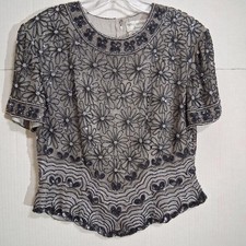 Papell Boutique evening sequin blouse