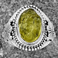 Green Kyanite Rough - India 925 Sterling Silver Ring s.7.5 Jewelry R-1424