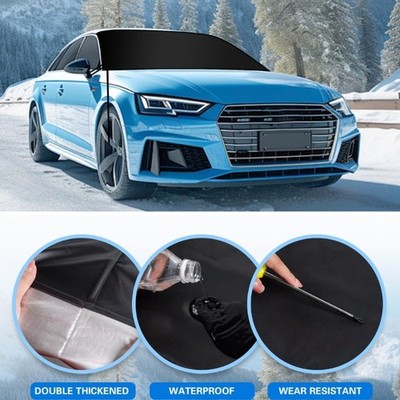 Car Windshield Cover Hook for Snow Sun Frost Protection Thick Fabric