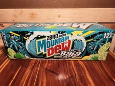 Mountain Dew Baja Blast Zero Sugar Tropical Lime Soda 12 Pack of 12oz Cans MTN
