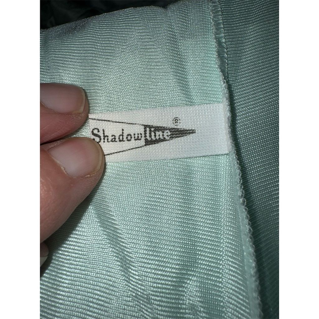 Vtg Shadowline Women's Kimono Robe and Nightgown Set Small Aqua Blue Lace Trim