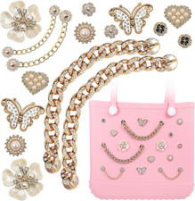 Charms for Bogg Bag, Flower Pearls  Butterfly Charms for Bogg Bags Accessori...