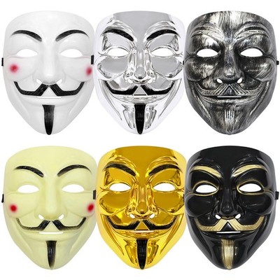 BTCVKJLM 6 Pack V for Vendetta Mask,Guy Fawkes Quality Large, Multiple Colors