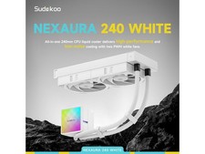 Sudokoo NEXAURA 240 White Liquid CPU Cooler: 240mm AIO CPU Cooler with PWM Pump
