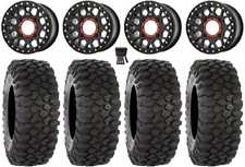 KS235 Grenade Beadlock 14" Wheels 28" XC450 Tires Yamaha Wolverine RMAX