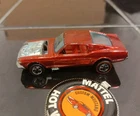 Hot Wheels 1967  Redline CUSTOM MUSTANG Red USA/ HK  W/Badge ~No Hood ALL ORIG.