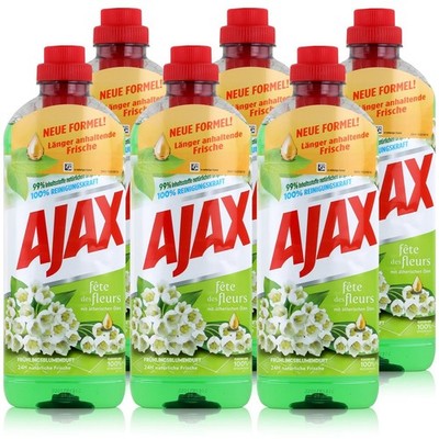 Ajax Allzweckreiniger Frühlingsblume 1 Liter - Bodenreiniger (6er Pack)