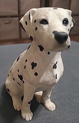 SANDCAST Dalmatian Dogs Handcast Handpainted San Diego Signed Sandra Brue  90 s