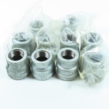 1" x 3/4" NPT Reducing Coupling Galvanized Iron Pipe Lot of 10