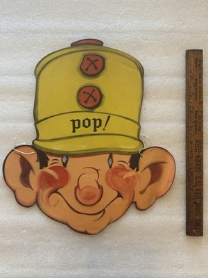 Rare 1933 Kellogg s Rice Krispies  Mr. Pop  Promotional Lithographic Paper Mask