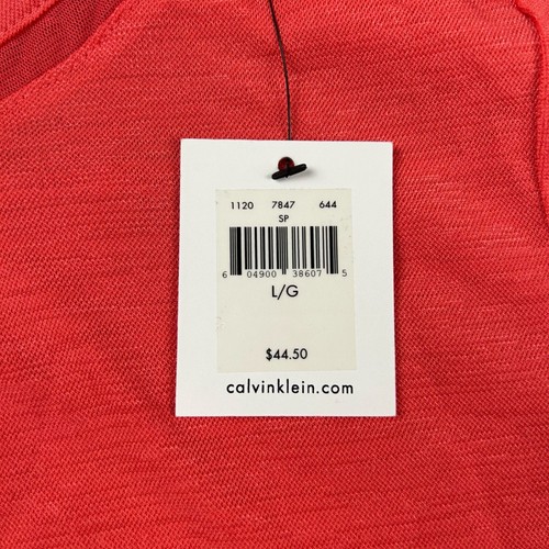 Calvin Klein Top Womens Large Peach Lightweight Long Sleeves Pullover Tee NWT - Picture 3 of 10