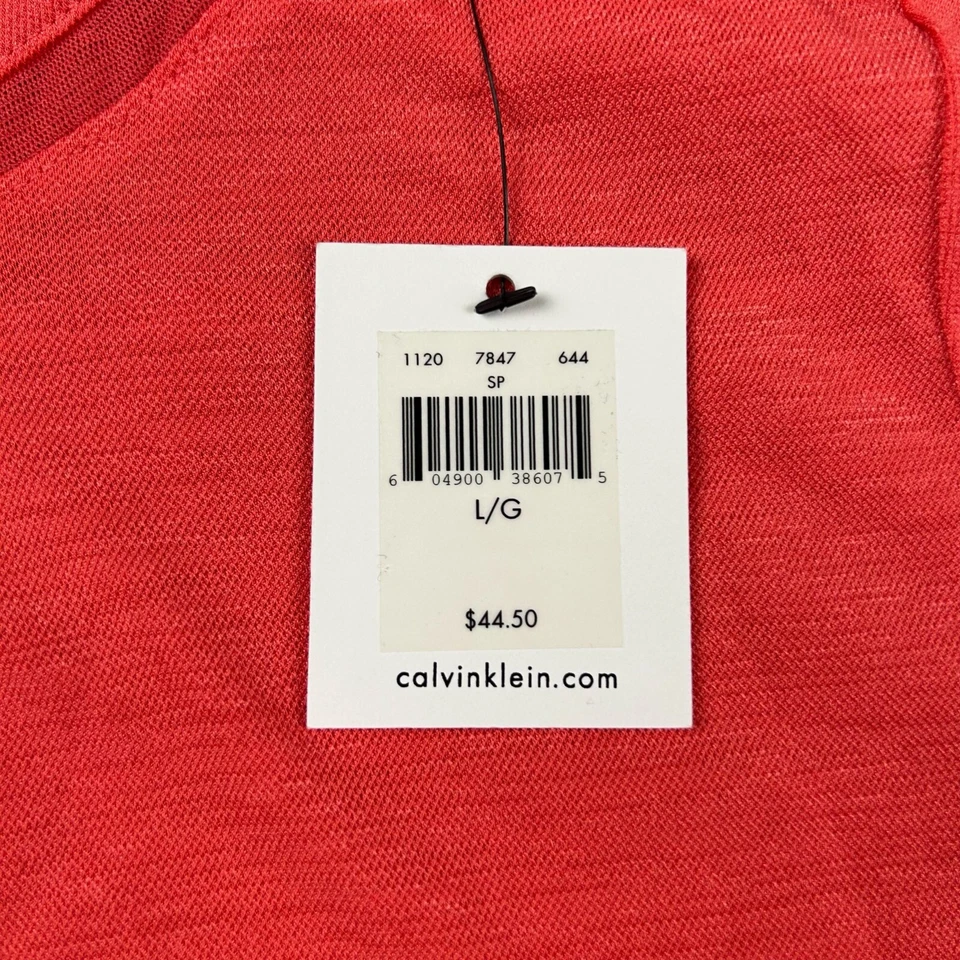 Camiseta Pullover Calvin Klein Top Mujer Grande Melocotón Ligera Mangas Largas Nueva con Etiquetas Foto 3 de 4