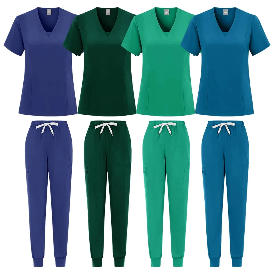 Uniforme médico de quirófano conjunto de trabajo enfermera cirugía dental ropa de trabajo Foto 3 de 4